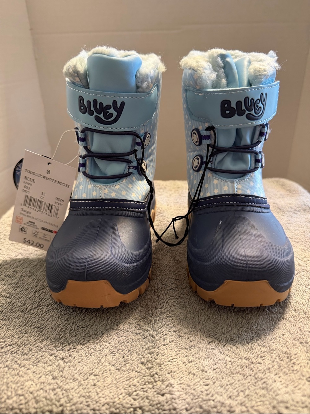 Faux Fur Faux Leather Size 8 NWT Target Bluey Toddler Winter Boots